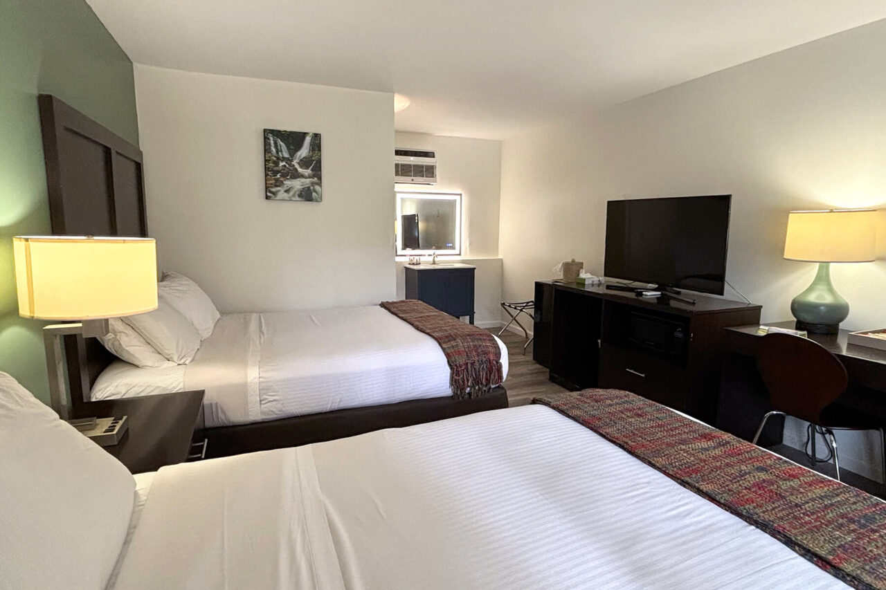 Two Queen renovated room at Castlewood Inn, Maggie Valley